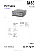 Preview for 1 page of Sony TA-S3 Service Manual