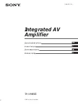 Sony TA-VA80ES Operating Instructions Manual preview