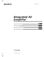 Preview for 1 page of Sony TA-VE800G Operating Instructions Manual