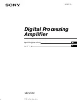 Preview for 1 page of Sony TAD-M30 Operating Instructions Manual