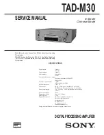 Preview for 1 page of Sony TAD-M30 Service Manual