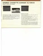 Preview for 1 page of Sony TC-126CS Owner'S Instruction Manual