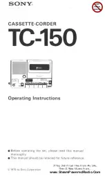 Preview for 1 page of Sony TC-150 Operating Instructions Manual