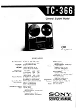 Preview for 1 page of Sony TC-366 Service Manual