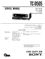 Preview for 1 page of Sony TC-D505 Service Manual