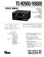 Предварительный просмотр 1 страницы Sony TC-H2600 Service Manual