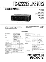 Sony TC-K222ESL Service Manual preview