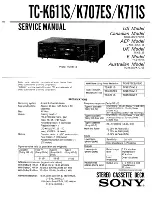 Sony TC-K611S Service Manual preview