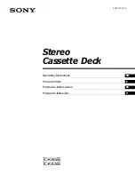 Sony TC-KA3ES - Cassette Deck Operating Instructions Manual preview