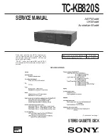 Preview for 1 page of Sony TC-KB820S Service Manual