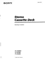 Sony TC-KE200 Operating Instructions Manual preview