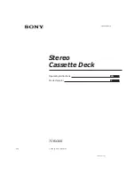 Preview for 1 page of Sony TC-RX300 Operating Instructions Manual