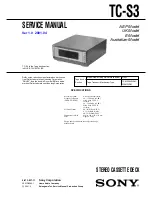 Preview for 1 page of Sony TC-S3 Service Manual