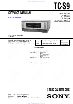 Preview for 1 page of Sony TC-S9 Service Manual