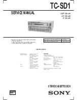 Sony TC-SD1 Service Manual preview