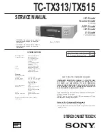 Предварительный просмотр 1 страницы Sony TC-TX313 Service Manual