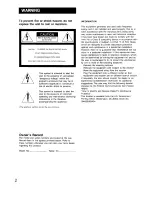 Preview for 2 page of Sony TC-W320 - Stereo Double Cassette Deck Operating Instructions Manual