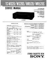 Preview for 1 page of Sony TC-W320 - Stereo Double Cassette Deck Service Manual