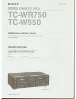 Preview for 1 page of Sony TC-W550 Operating Instructions Manual