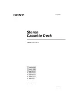 Sony TC-WA7ESA - Dual Auto Reverse Cassette Operating Instructions Manual preview