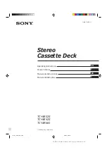 Preview for 1 page of Sony TC-WE425 - Dual Auto Reverse Cassette Operating Instructions Manual