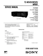 Sony TC-WE425 - Dual Auto Reverse Cassette Service Manual preview