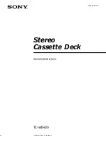 Preview for 1 page of Sony TC-WE435 Operating Instructions Manual