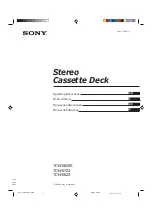 Preview for 1 page of Sony TC-WE625 - Dual Auto Reverse Cassette Operating Instructions Manual