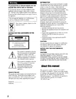 Preview for 2 page of Sony TC-WE675 - Dual A/r Cassette Deck Operating Instructions Manual