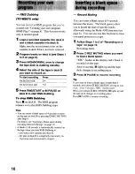 Preview for 16 page of Sony TC-WE675 - Dual A/r Cassette Deck Operating Instructions Manual