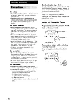 Preview for 20 page of Sony TC-WE675 - Dual A/r Cassette Deck Operating Instructions Manual