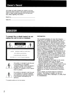 Preview for 2 page of Sony TC-WR10ES Operating Instructions Manual