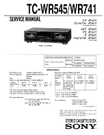 Preview for 1 page of Sony TC-WR545 Primary Service Manual