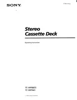 Sony TC-WR565 - Cassette Deck Operating Instructions Manual preview