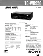 Предварительный просмотр 1 страницы Sony TC-WR950 Service Manual