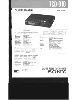 Sony TCD-D10 Service Manual preview