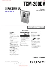 Sony TCM-200DV - Cassette Recorder Service Manual preview