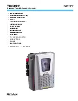 Sony TCM-20DV - Mini Cassette Recorder Specifications preview