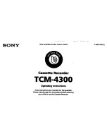 Sony TCM-4300 Operating Instructions preview