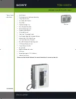 Preview for 1 page of Sony TCM-500DV Specifications