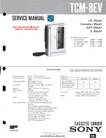 Preview for 1 page of Sony TCM-8EV Service Manual