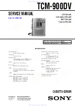 Sony TCM-900DV Operating Instructions  (primary manual) Service Manual preview