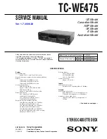 Preview for 1 page of Sony TCW-E475 Service Manual