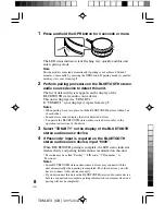 Preview for 8 page of Sony TDM-BT1 - Digital Media Port Bluetooth Interface Operating Instructions Manual