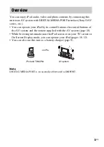 Preview for 5 page of Sony TDM-iP50 - Digital Media Port Cradle Operating Instructions Manual