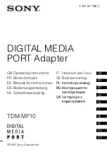 Sony TDM-MP10 Operating Instructions Manual preview