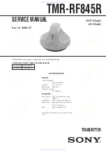 Sony TMR-RF845R Service Manual preview