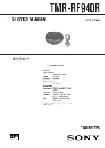 Sony TMR-RF940R Service Manual preview