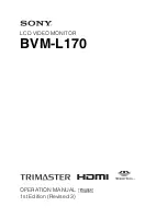 Sony Trimaster BVM-L170 Operation Manual preview