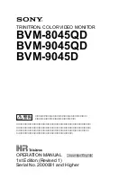 Preview for 1 page of Sony TRINITRON BVM-8045QD Operation Manual